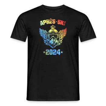 Masque de ski coloré après-ski 2024 - T-shirt homme - noir - Devant - AI Model Male 178 light (178cm)