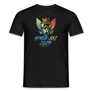 Après-ski coloré 2024 - T-shirt homme - noir - Devant - AI Model Male 178 light (178cm)