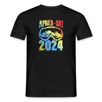 Apres Ski 2024 Ski Brille Bunt - Männer T-Shirt - Schwarz - Vorne - AI Model Male 178 light (178cm)