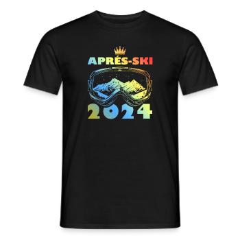 Après-ski 2024 Vacances au ski colorées - T-shirt homme - noir - Devant - AI Model Male 178 light (178cm)