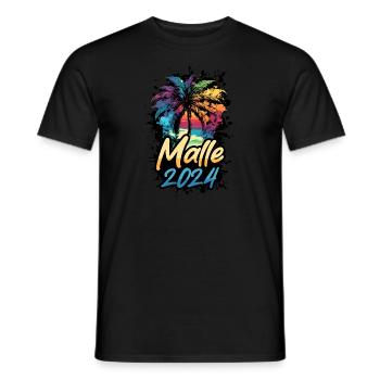 Malle 2024 Palmiers Colorés - T-shirt homme - noir - Devant - AI Model Male 178 light (178cm)