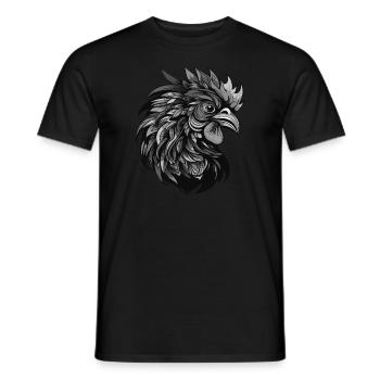 Rooster Portrait Head Animal - Men's T-Shirt - black - Front - AI Model Male 178 light (178cm)