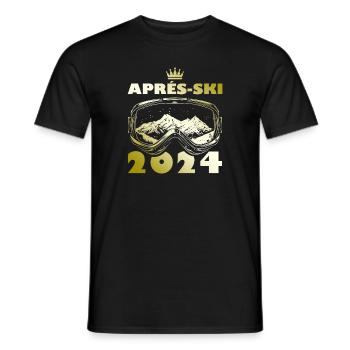 Vacances de ski après-ski 2024 - T-shirt homme - noir - Devant - AI Model Male 178 light (178cm)