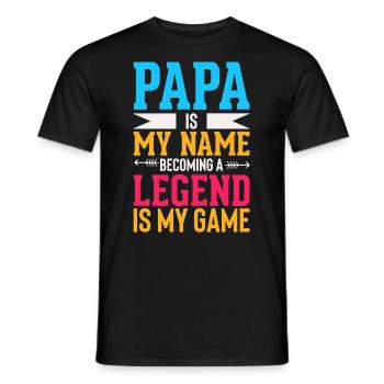 Dad Fathers Day Daddy Papa Funny Father´s Day - Men's T-Shirt - black - Front - AI Model Male 178 light (178cm)