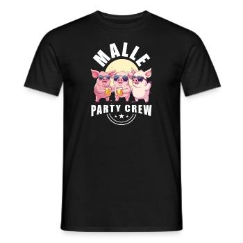 Malle Party Crew Lustig Bier Mallorca - Männer T-Shirt - Schwarz - Vorne - AI Model Male 178 light (178cm)
