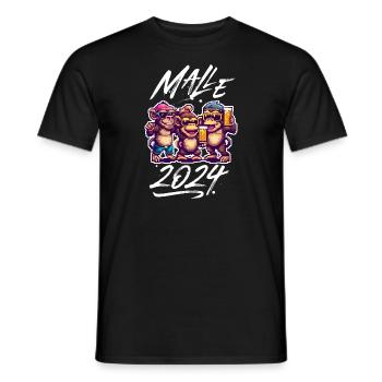 Malle 2024 Affe Bier Party Mallorca - Männer T-Shirt - Schwarz - Vorne - AI Model Male 178 light (178cm)