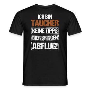 I'm a diver - bring beer and take off - Men's T-Shirt - black - Front - AI Model Male 178 light (178cm)