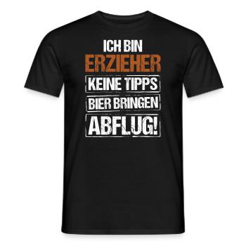 Ich bin Erzieher - Bier bringen und Abflug - Männer T-Shirt - Schwarz - Vorne - AI Model Male 178 light (178cm)