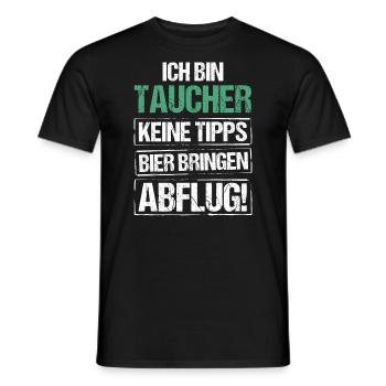 I'm a diver - bring beer and take off - Men's T-Shirt - black - Front - AI Model Male 178 light (178cm)