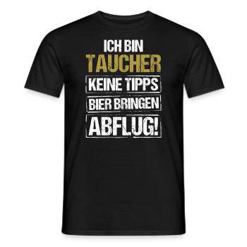 Ich bin Taucher - Bier bringen und Abflug - Männer T-Shirt - Schwarz - Vorne - AI Model Male 178 light (178cm)