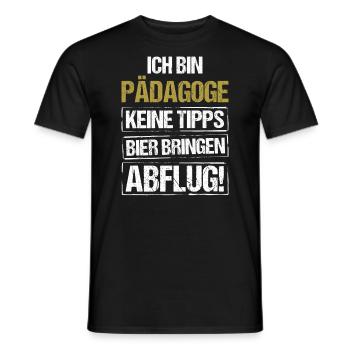 Je suis un éducateur - apporte de la bière et décolle - T-shirt homme - noir - Devant - AI Model Male 178 light (178cm)