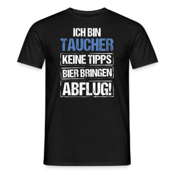 I'm a diver - bring beer and take off - Men's T-Shirt - black - Front - AI Model Male 178 light (178cm)