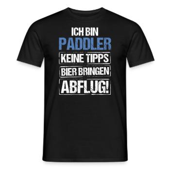 I'm a paddler - bring beer and take off - Men's T-Shirt - black - Front - AI Model Male 178 light (178cm)
