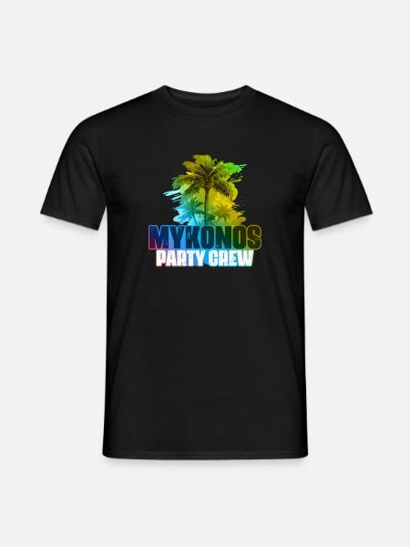 Mykonos Party Crew Kolorowe - T-shirt męski - czarny