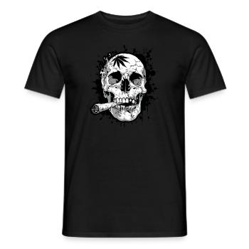Skull joint cannabis symbol - Men's T-Shirt - black - Front - AI Model Male 178 light (178cm)