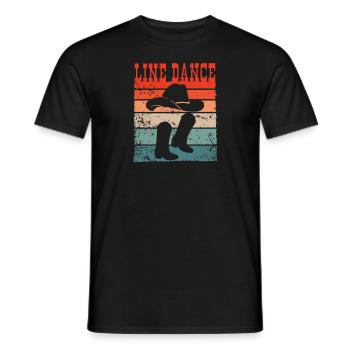 Danse en ligne Danse Rétro | Danse en ligne - T-shirt homme - noir - Devant - AI Model Male 178 light (178cm)