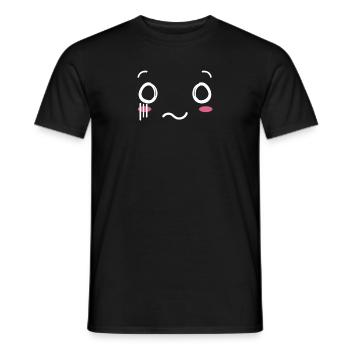 Anime Face | Kawaii Japan - Men's T-Shirt - black - Front - AI Model Male 178 light (178cm)