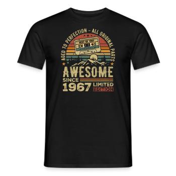 Vintage 1967 Birthday Gift | Born in 1967 - Men's T-Shirt - black - Front - AI Model Male 178 light (178cm)