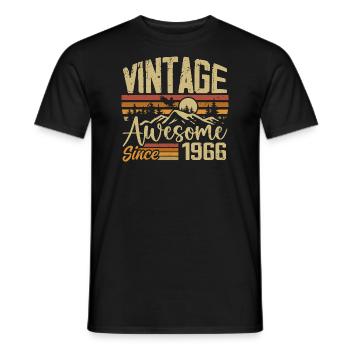 Vintage 1966 Retro 1966 Birthday Gift - Men's T-Shirt - black - Front - AI Model Male 178 light (178cm)