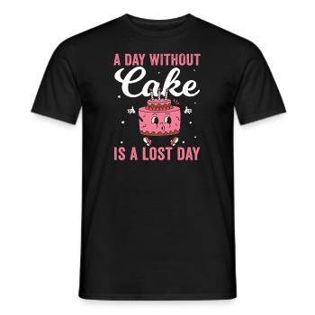 Amateur de gâteaux : Journée sans gâteau Jour perdu - T-shirt homme - noir - Devant - AI Model Male 178 light (178cm)