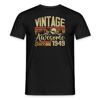 Vintage 1949 Rétro Cadeau D’anniversaire 1949 - T-shirt homme - noir - Devant - AI Model Male 178 light (178cm)