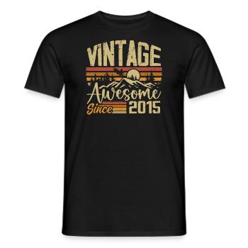 Vintage 2015 Rétro Cadeau D’anniversaire 2015 - T-shirt homme - noir - Devant - AI Model Male 178 light (178cm)
