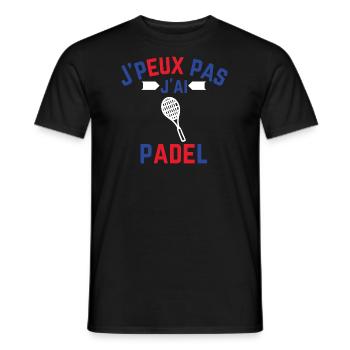 I can't I have Padel blue white red - Men's T-Shirt - black - Front - AI Model Male 178 light (178cm)