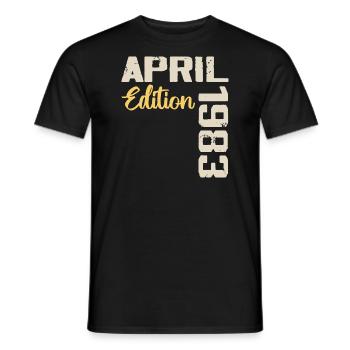 Birthday 41 Years April 1983 Birthday Gift - Men's T-Shirt - black - Front - AI Model Male 178 light (178cm)