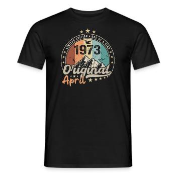 1973 Avril 1973 Anniversaire Avril 1973 Avril - T-shirt homme - noir - Devant - AI Model Male 178 light (178cm)