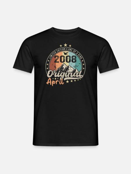 2008 April 2008 Geburtstag April 2008 April - Männer T-Shirt - Schwarz