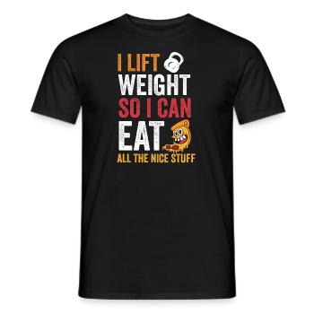 Je soulève des poids pour pouvoir manger - T-shirt homme - noir - Devant - AI Model Male 178 light (178cm)
