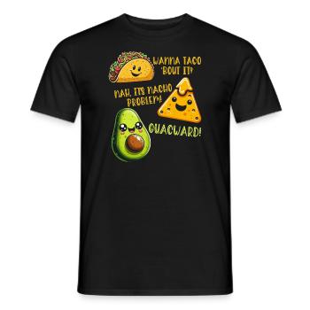 Funny Saying Taco Nacho Avocado Humor Funny - Men's T-Shirt - black - Front - AI Model Male 178 light (178cm)