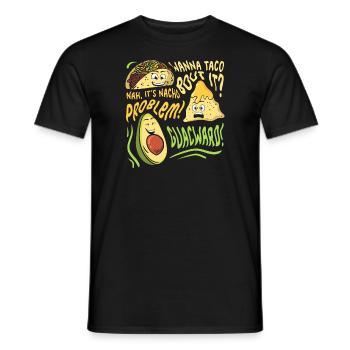 Funny Saying Taco Nacho Avocado Humor Funny - Men's T-Shirt - black - Front - AI Model Male 178 light (178cm)