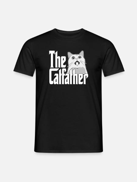 Kat Far Catfather Skør Cat Far Kitty Daddy - Mænd T-shirt - sort