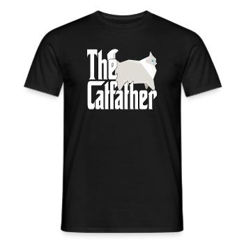 Cat Dad The Catfather Crazy Cat Father Kitty Daddy - Men's T-Shirt - black - Front - AI Model Male 178 light (178cm)