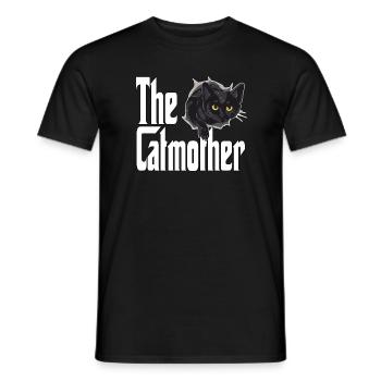 Maman chat La mère chat folle Chat Mère Kitty Maman - T-shirt homme - noir - Devant - AI Model Male 178 light (178cm)