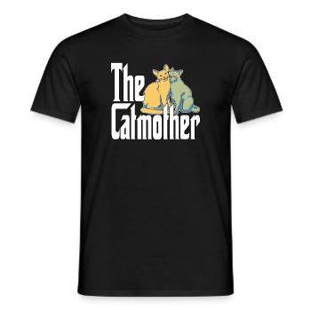 Maman chat La mère chat folle Chat Mère Kitty Maman - T-shirt homme - noir - Devant - AI Model Male 178 light (178cm)
