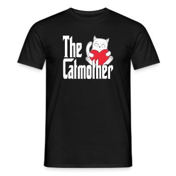 Maman chat La mère chat folle Chat Mère Kitty Maman - T-shirt homme - noir - Devant - AI Model Male 178 light (178cm)