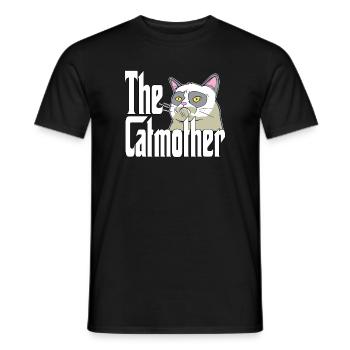 Maman chat La mère chat folle Chat Mère Kitty Maman - T-shirt homme - noir - Devant - AI Model Male 178 light (178cm)