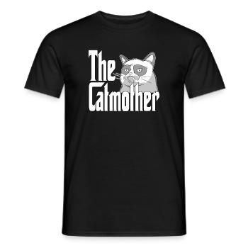 Maman chat La mère chat folle Chat Mère Kitty Maman - T-shirt homme - noir - Devant - AI Model Male 178 light (178cm)