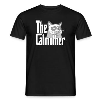Maman chat La mère chat folle Chat Mère Kitty Maman - T-shirt homme - noir - Devant - AI Model Male 178 light (178cm)
