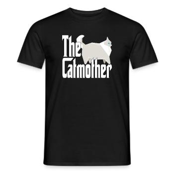 Maman chat La mère chat folle Chat Mère Kitty Maman - T-shirt homme - noir - Devant - AI Model Male 178 light (178cm)