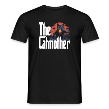 Maman chat La mère chat folle Chat Mère Kitty Maman - T-shirt homme - noir - Devant - AI Model Male 178 light (178cm)