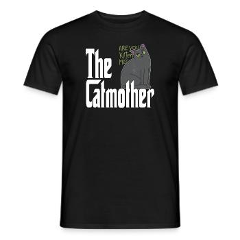 Maman chat La mère chat folle Chat Mère Kitty Maman - T-shirt homme - noir - Devant - AI Model Male 178 light (178cm)