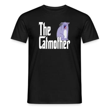 Maman chat La mère chat folle Chat Mère Kitty Maman - T-shirt homme - noir - Devant - AI Model Male 178 light (178cm)
