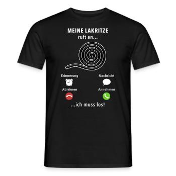 Meine Lakritze ruft an - ich muss los - Spruch - Männer T-Shirt - Schwarz - Vorne - AI Model Male 178 light (178cm)