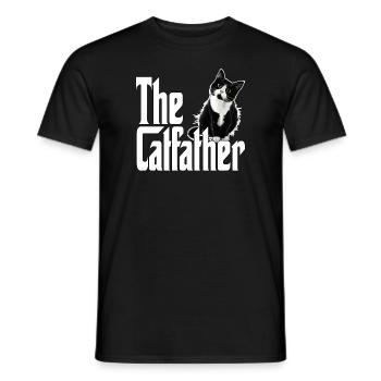 Cat Father The Catfather Crazy Cat Dad Dad - Men's T-Shirt - black - Front - AI Model Male 178 light (178cm)