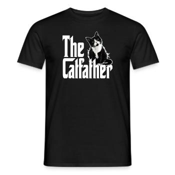 Cat Father The Catfather Crazy Cat Dad Dad - Men's T-Shirt - black - Front - AI Model Male 178 light (178cm)