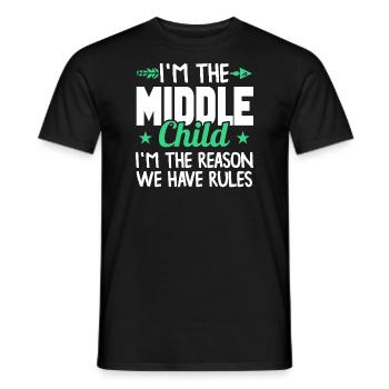 Familie Kinder Geschwister Lustig Geschenkidee - Männer T-Shirt - Schwarz - Vorne - AI Model Male 178 light (178cm)