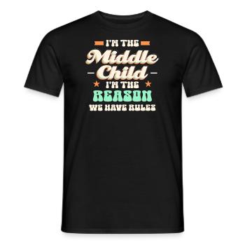 Familie Kinder Geschwister Lustig Geschenkidee - Männer T-Shirt - Schwarz - Vorne - AI Model Male 178 light (178cm)